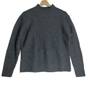 IrelandsEye Women's Large  Wool Cashmere Grey Sweater High Neck